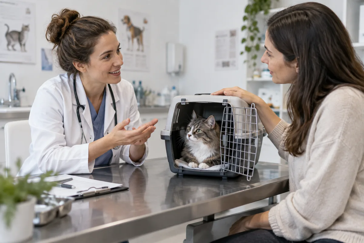 Échange avec une vétérinaire au sujet d’un chat.
