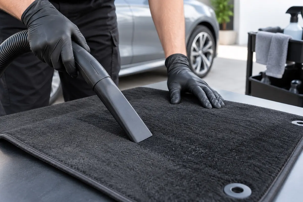 Aspiration du tapis automobile — illustration