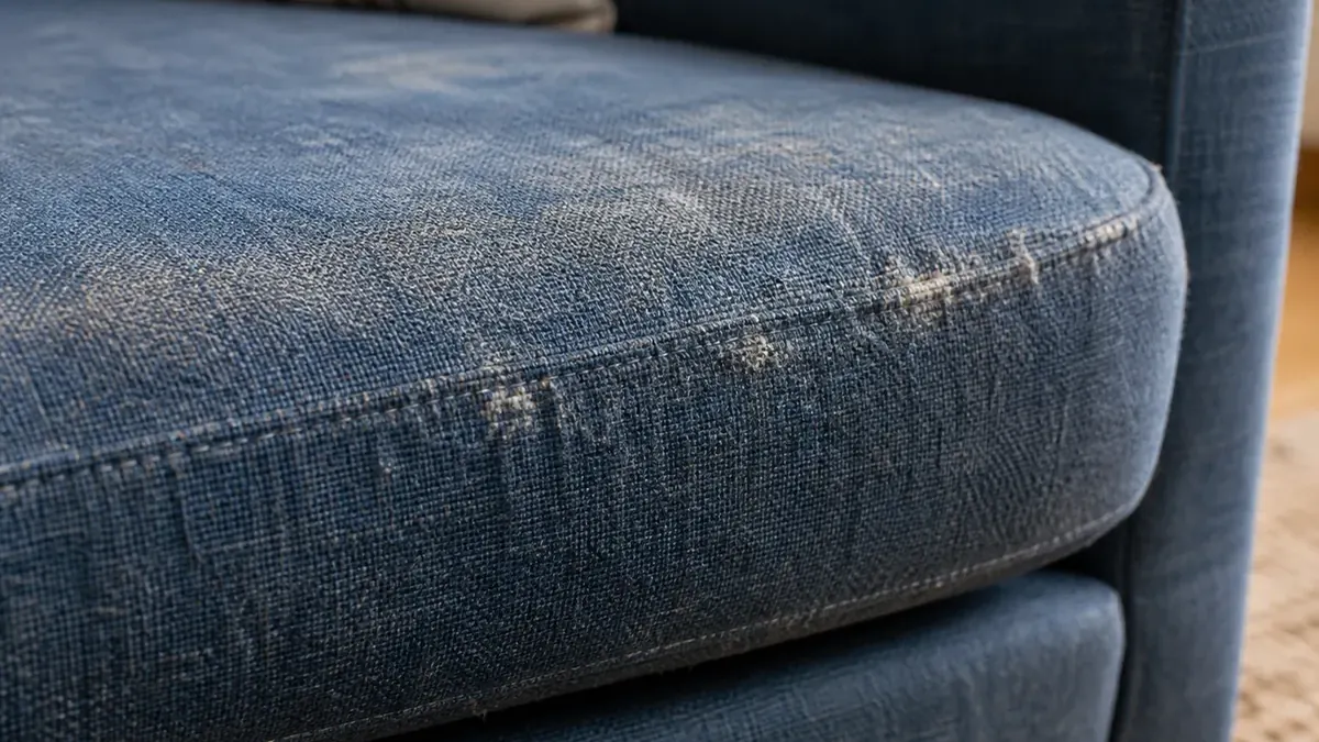 Illustration: blue sofa with wear zones