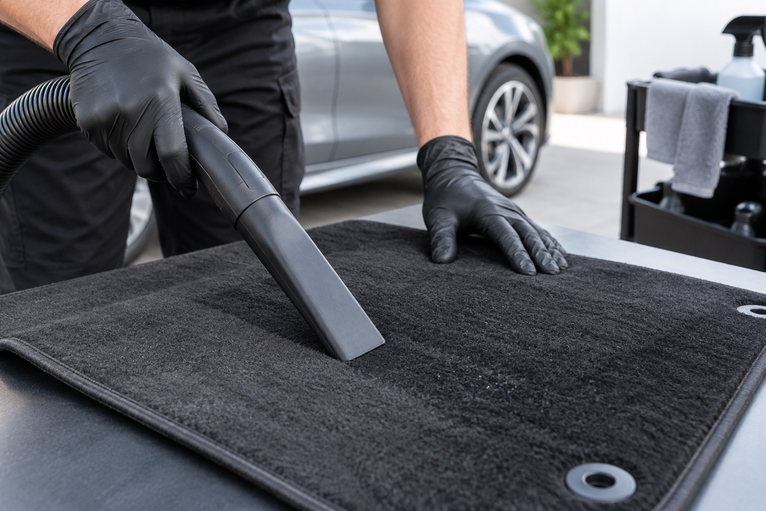Aspiration du tapis automobile — illustration