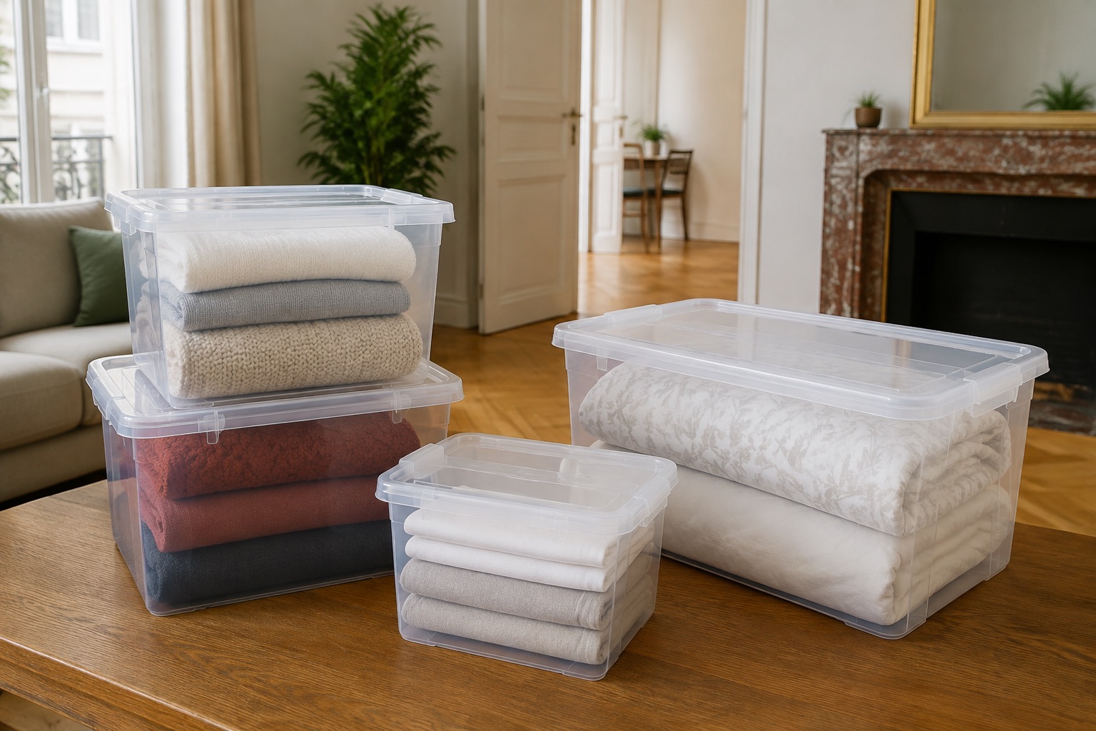 Textiles préparés dans des contenants fermés et séparés