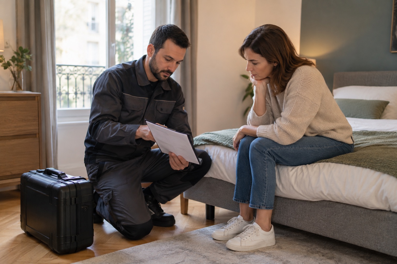 Présentation des consignes de traitement dans une chambre