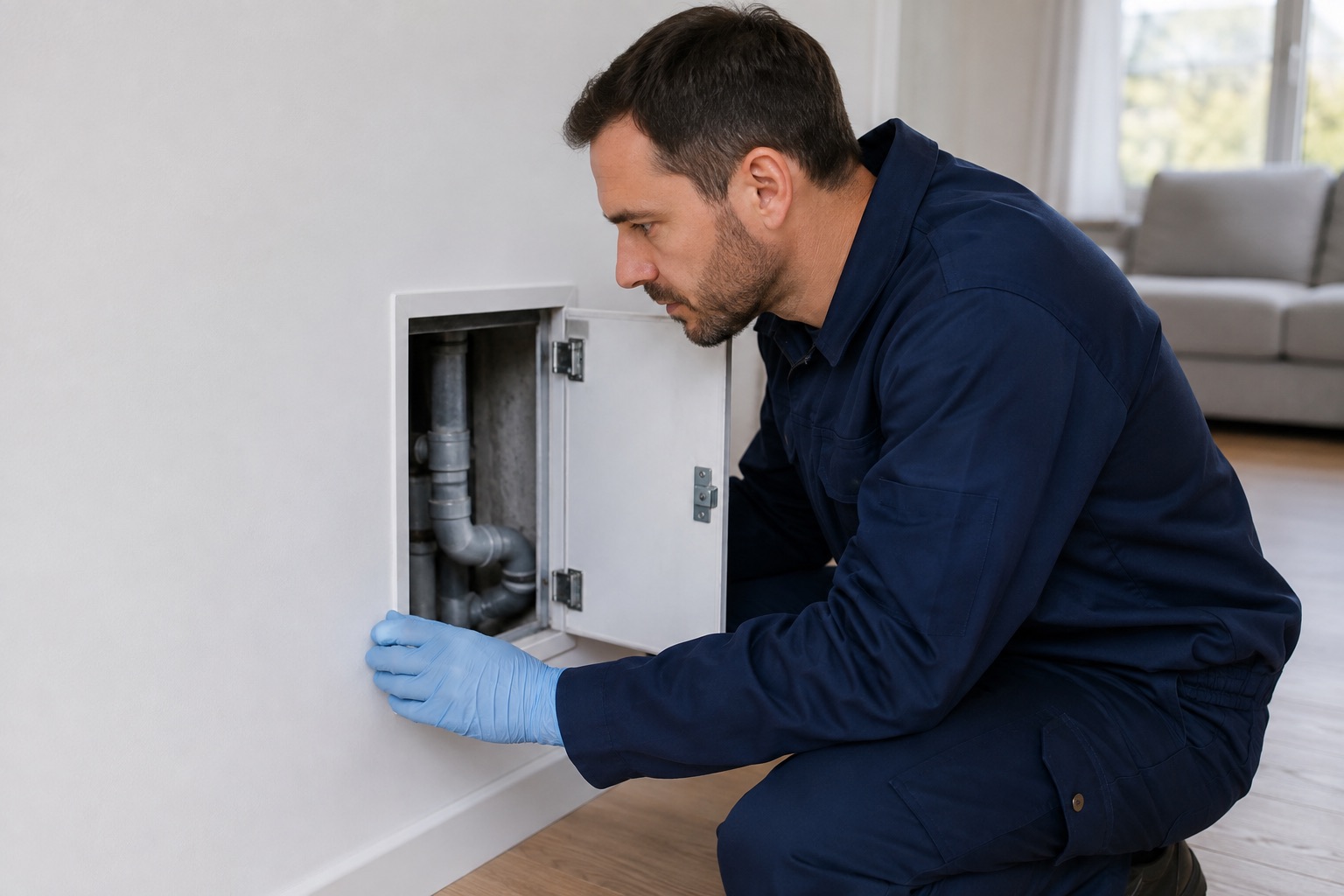 Inspection d’une trappe technique existante sans démontage important